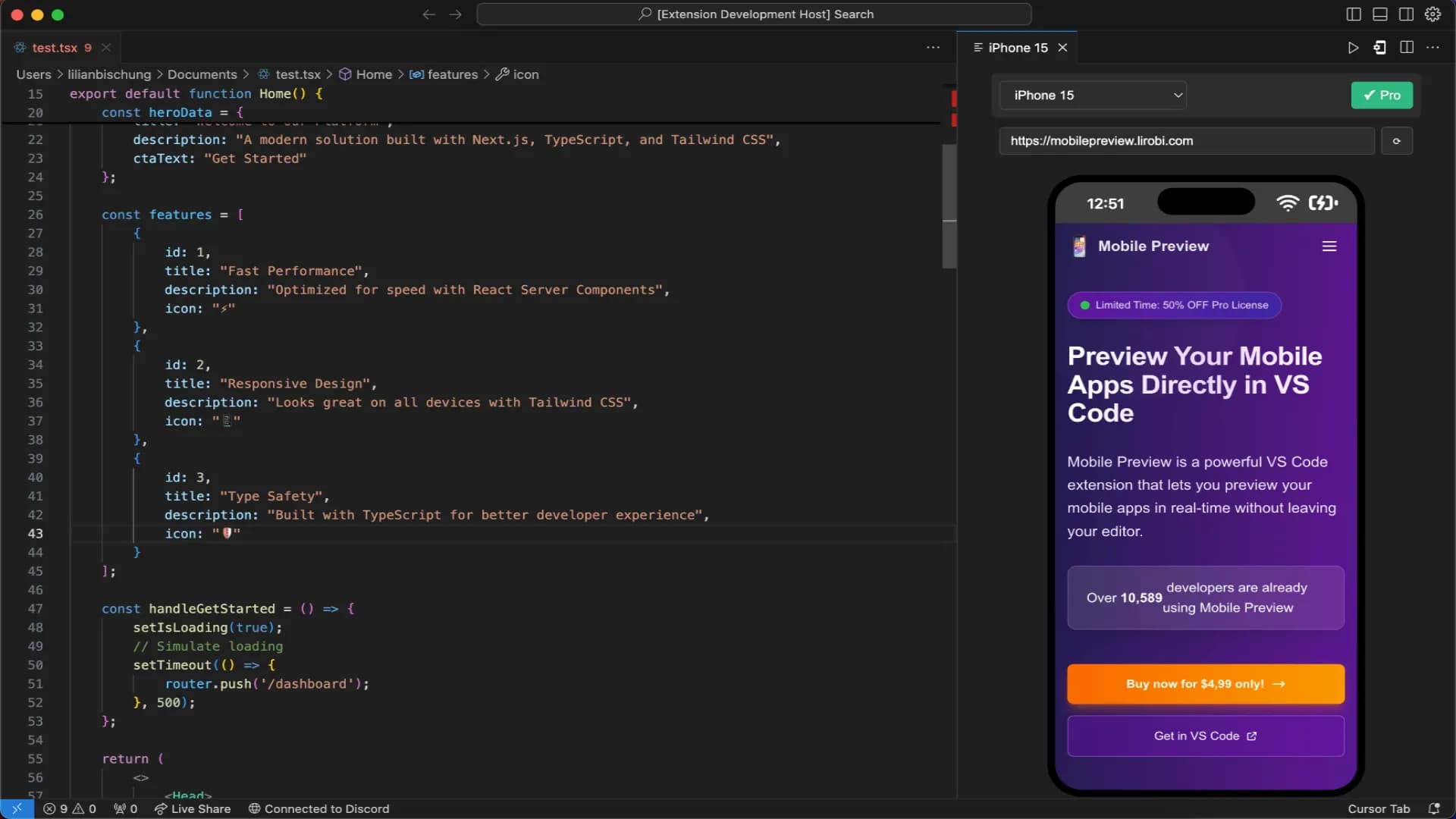 Mobile Preview Demo